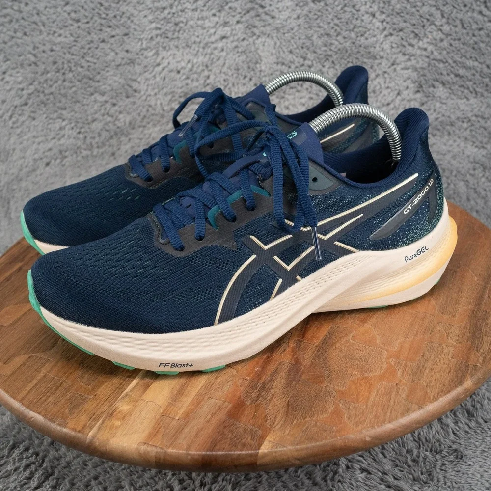 Asics GT-2000 12 Womens 10 Shoes Blue Running Sneaker 1012B506 Gym Athletic